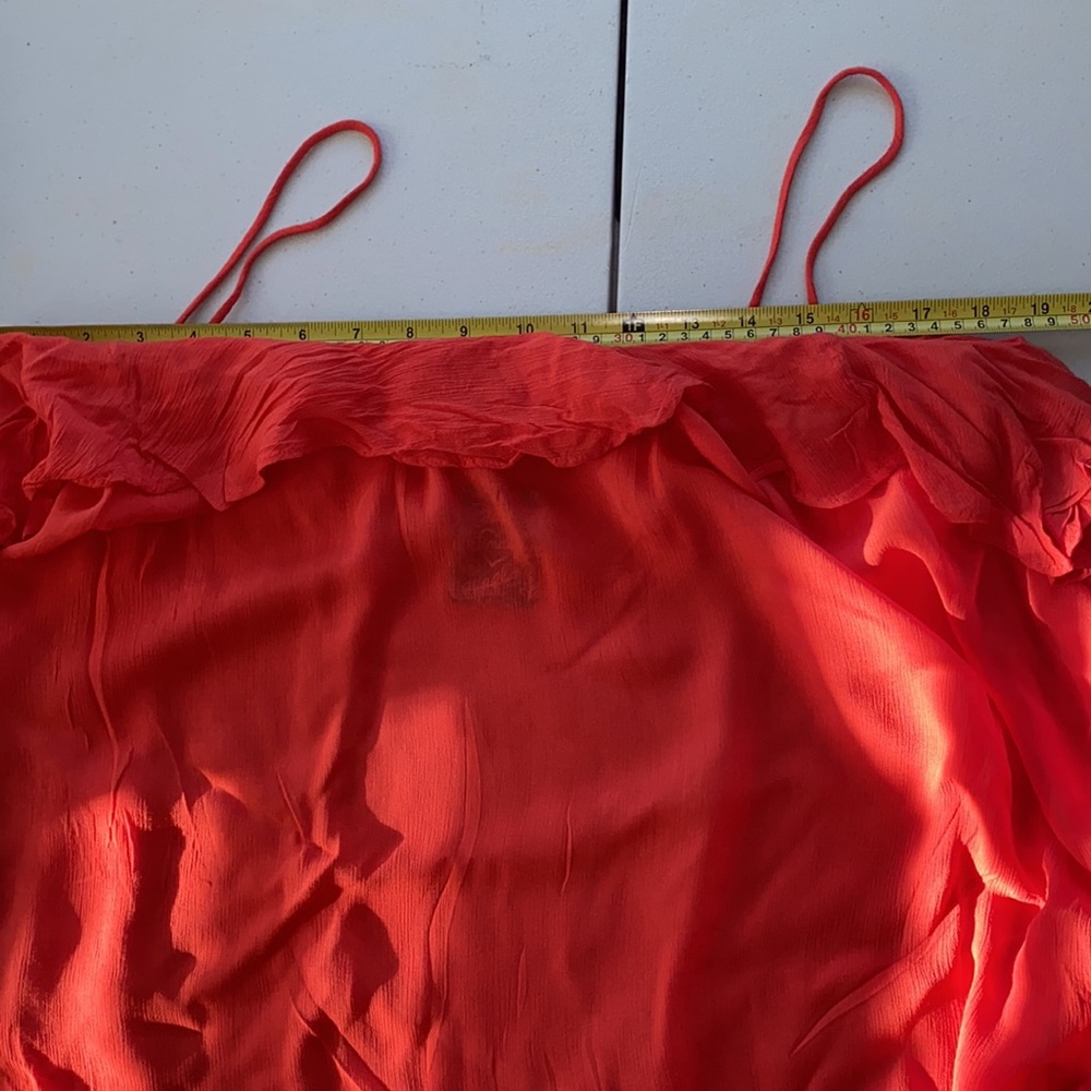 Women's Ruffled Red Top - Picture 11 of 12